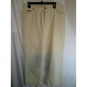 Eddie Bauer Tall Jeans Womens Size 14 Tall Cream‎ Denim Capris
